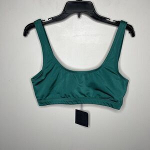 DIXPERFECT Bikini Top Womens XL Green Scoop Neck NEW Wide Strap Lined Nylon